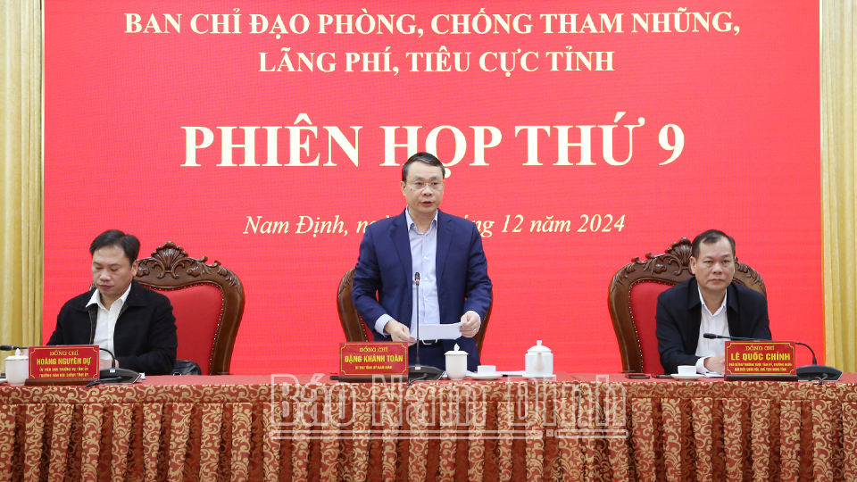 Về việc thực hiện kết luận của đồng chỉ Tổng Bí thư Tô Lâm tại Hội nghị Tổng kết công tác ngành Nội chính Đảng và hoạt động của Ban Chỉ đạo Phòng chống tham nhũng, lãng phí, tiêu cực cấp tỉnh năm 2024